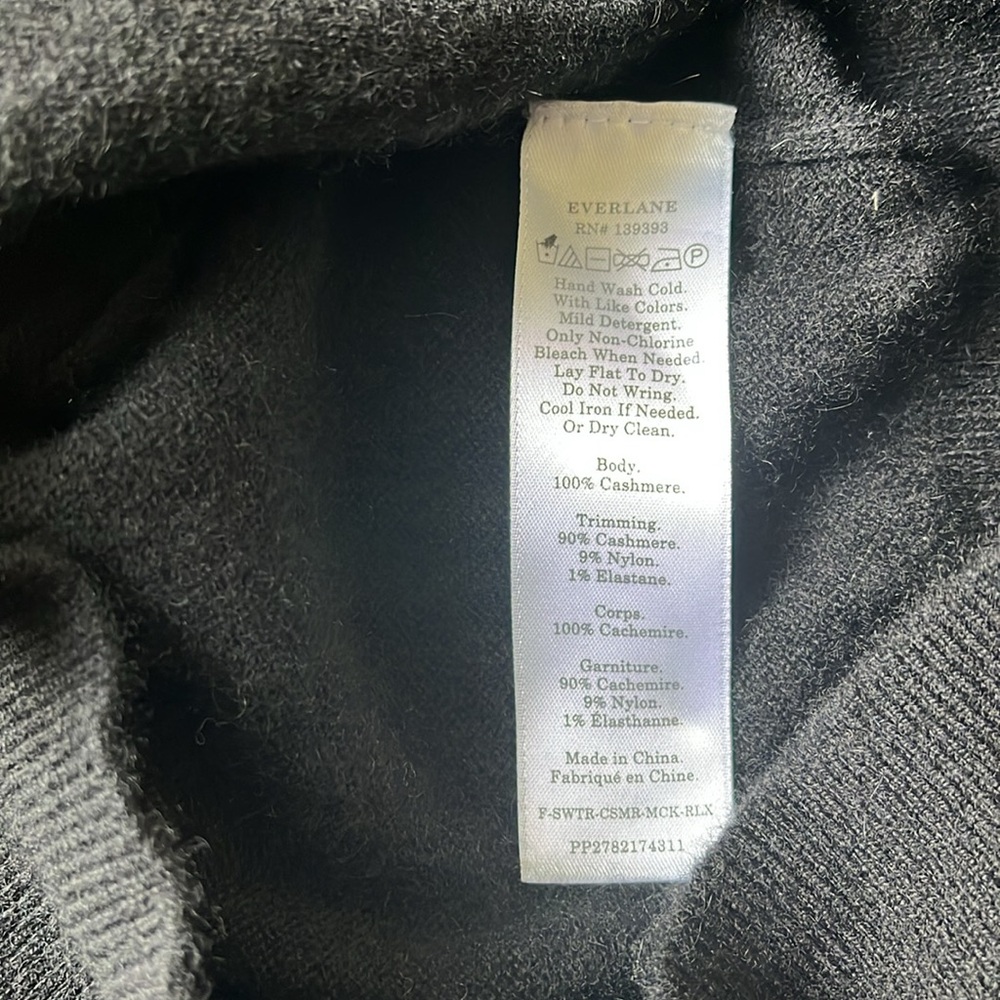 Everlane the Cashmere Mockneck Black Sweater, S - Picture 5 of 9